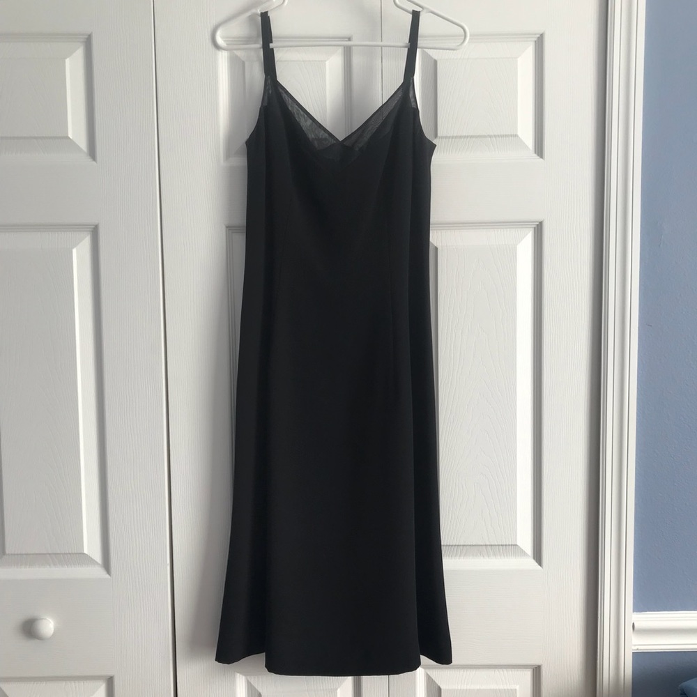 Dana Buchman black silk midi dress